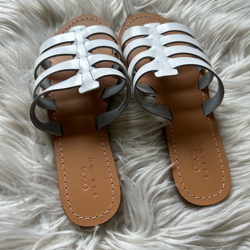 NWOT ASOS Design leather flat fisherman sandals - Picture 2 of 9